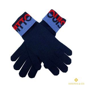 New Louis Vuitton Black 100% Wool Horizon Gloves